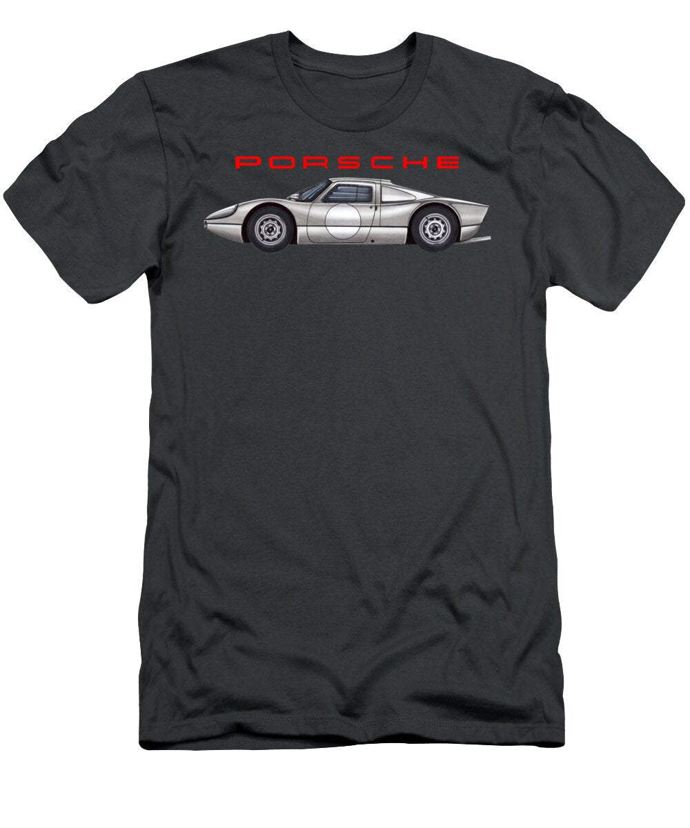 8 Exclusive Legendary Retro Racing Car Silver Porsche 904 6 Gts Coupe 24 Hours of Le Mans Vladyslav Shapovalenko T-Shirt