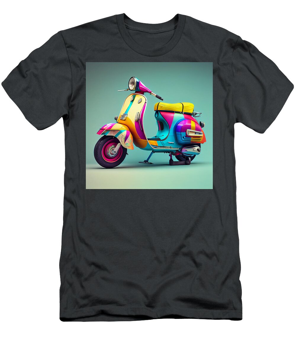 8 Vespa Scooter Art Stephen Smith Galleries T-Shirt