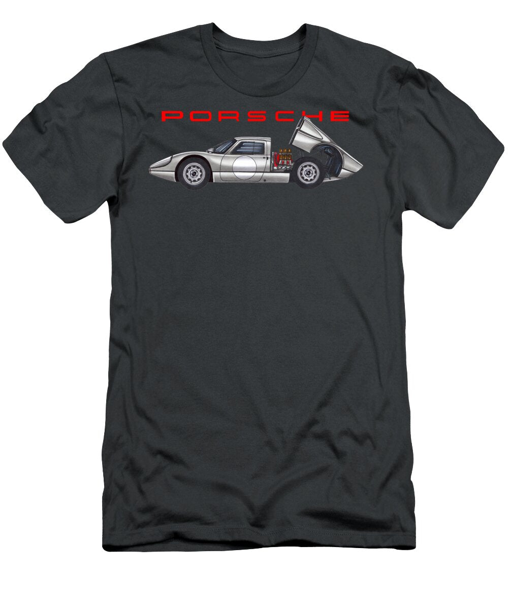 9 Exclusive Legendary Retro Racing Car Silver Porsche 904 6 Gts Coupe 24 Hours of Le Mans Vladyslav Shapovalenko T-Shirt