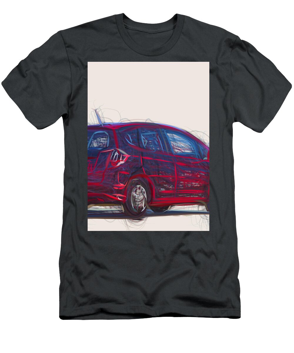 9 Honda Fit Hatchback Drawing Carstoon Concept T-Shirt