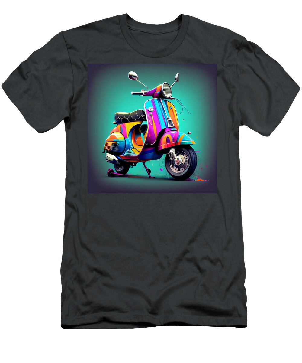 9 Vespa Scooter Art Stephen Smith Galleries T-Shirt