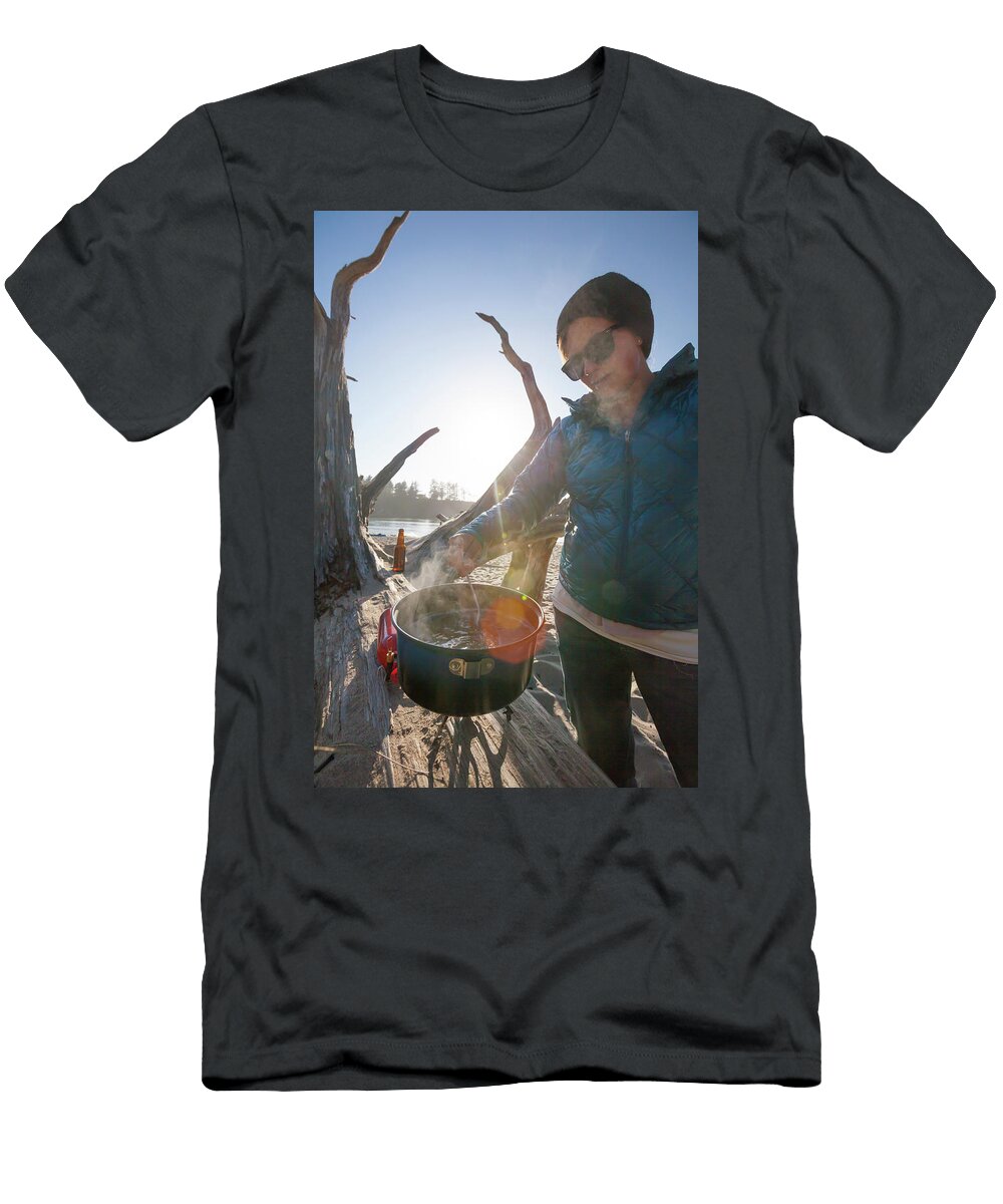 A Camper Stirring a Pot While Making Christopher Kimmel T-Shirt
