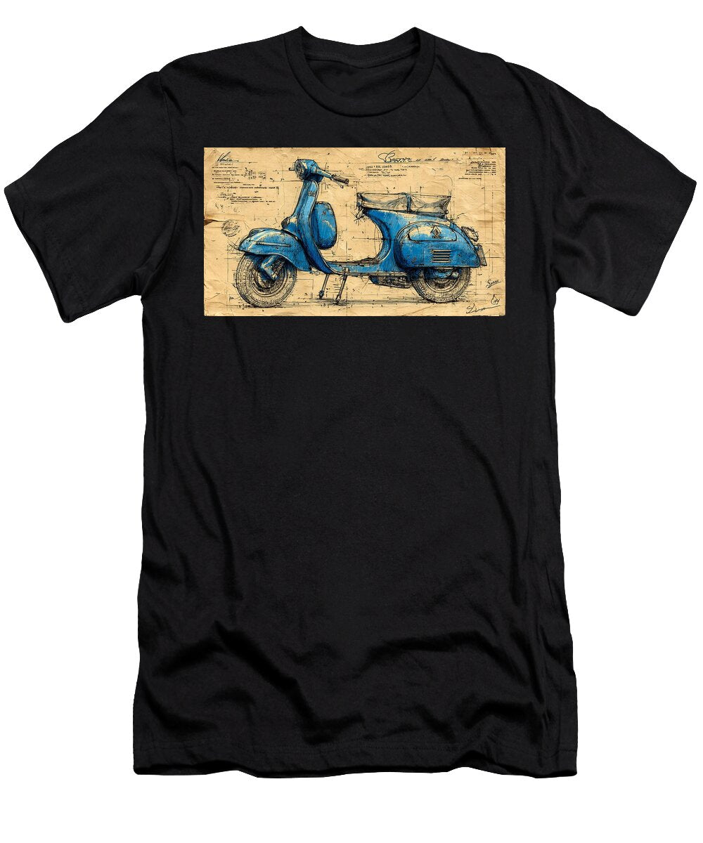 A Classic Vintage Vespa Scooter Francis Middleton T-Shirt