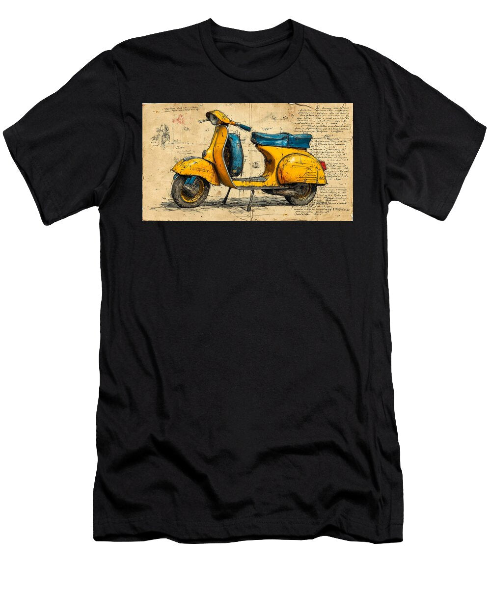 A Classic Yellow Vespa Scooter in Rome Francis Middleton T-Shirt