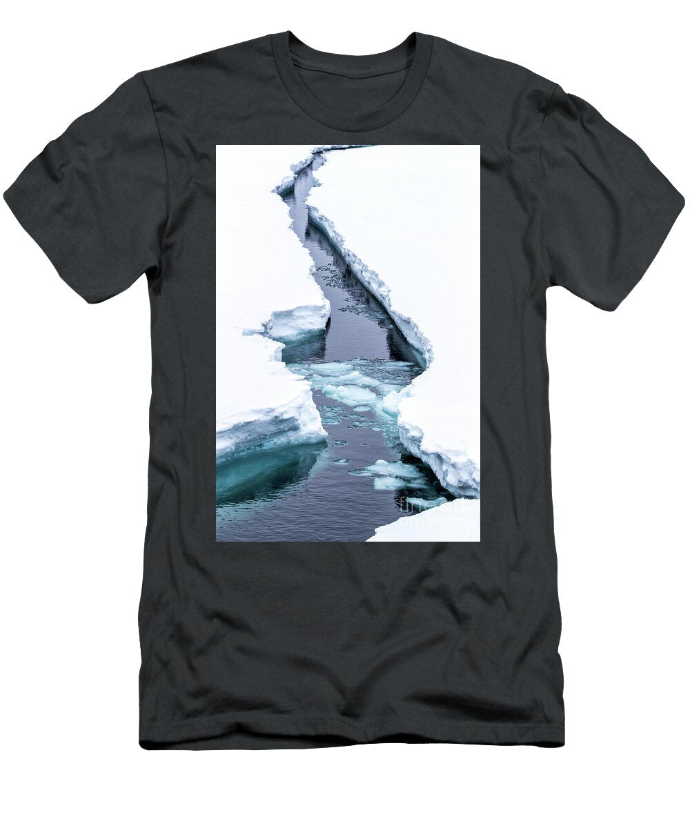 A Crack in the Ice the Ice Shelf Opens Up As an Icebreaker Ship Passes Through Svalbard a Norwegian Archipelago Between Mainland Norway and the North Pole and in the Arctic Circle Jane Rix T-Shirt