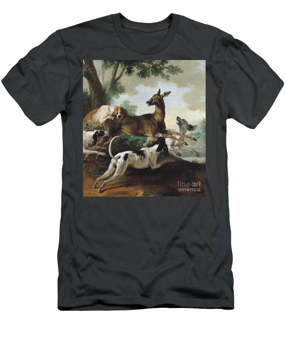 A Deer Chased By Dogs 1725 Jean Baptiste Oudry T-Shirt