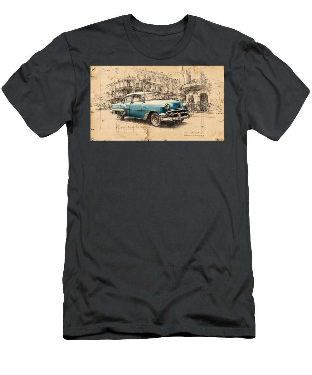 A Lowrider Car Hopping on a City Street Francis Middleton T-Shirt