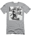 A Man and His Son on a 1955 Lambretta Scooter At a Fountain in the Harrington Collection T-Shirt