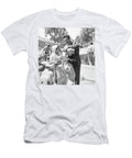A Man and His Son on a 1955 Lambretta Scooter Drinking Water At the Harrington Collection T-Shirt