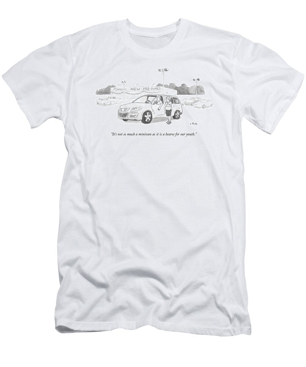 A Man in a Minivan Speaks to a Woman At a Car Emily Flake T-Shirt