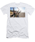 A Man Sitting on Log Drinking Beer Christopher Kimmel T-Shirt