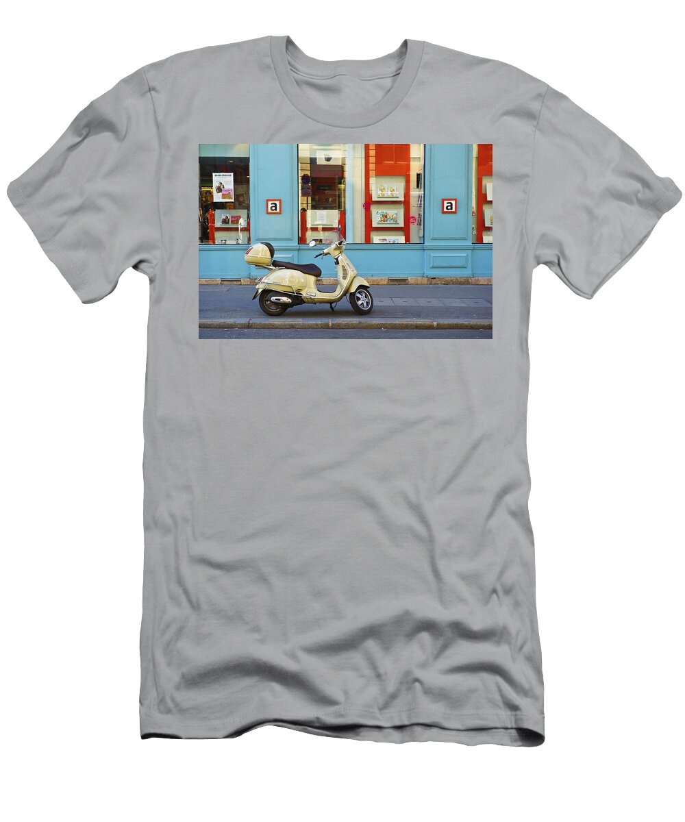 A Motorized Scooter Parked Ingrid Rasmussen T-Shirt