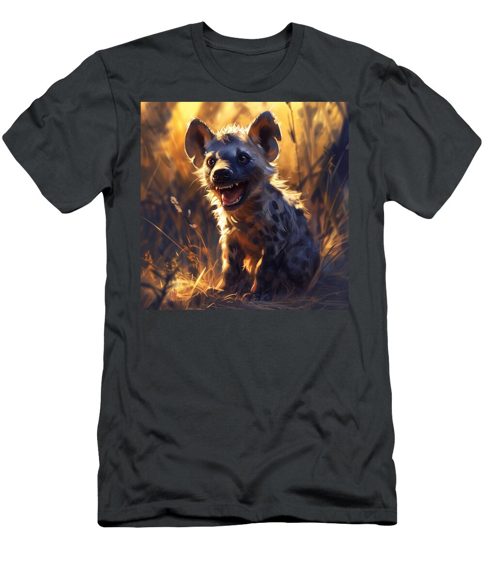 A Playful Hyena Pup Smiles for the Camera Hilda Art T-Shirt