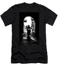 A Scooter Rider in the Back Light in a Narrow Street in Italy Joana Kruse T-Shirt