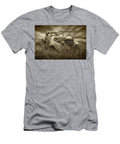 Abandoned Auto with Smashed Windshield in Sepia Tone Randall Nyhof T-Shirt