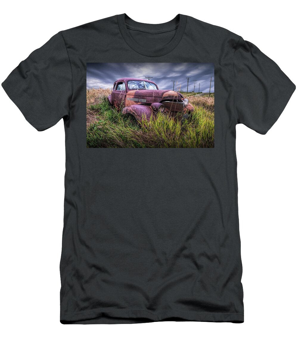 Abandoned Auto with Smashed Windshield Randall Nyhof T-Shirt