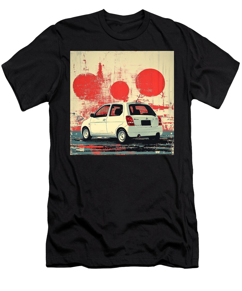 Abstract Art Mitsubishi Mirage 2012 Japan Hatchback Jdm Car Vintage Japanese Car Modern Vehicle Grayson Sheppard T-Shirt