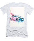 Abstract Automotive Design a Nissan Leaf Plus 2021 Sl Blue Hatchback Electric Japanese Electric Vehi Henry George T-Shirt