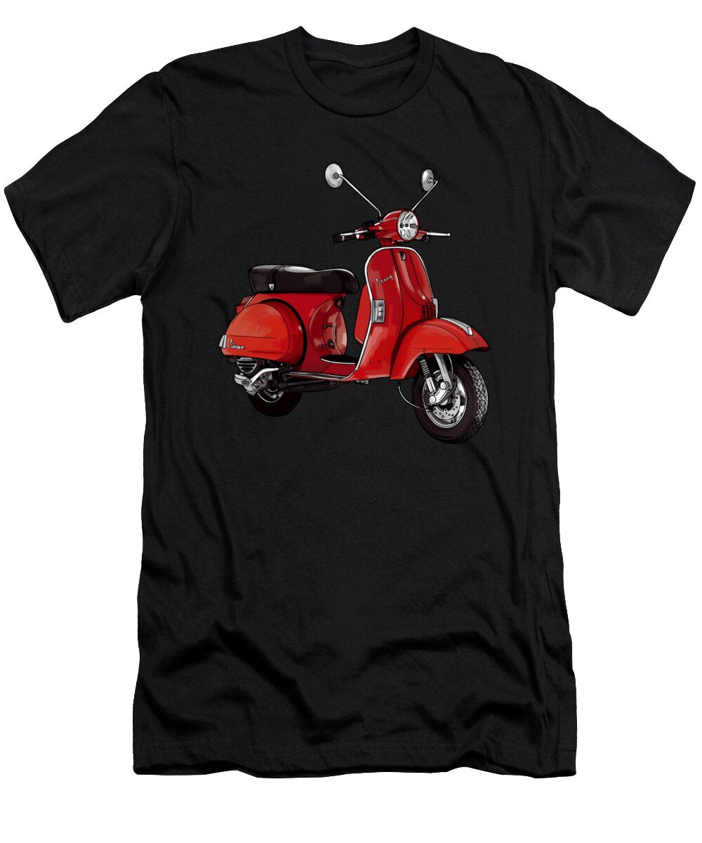Abstract Classic Italian Vespa Scooter White Background 1 Maitea Arcuri T-Shirt