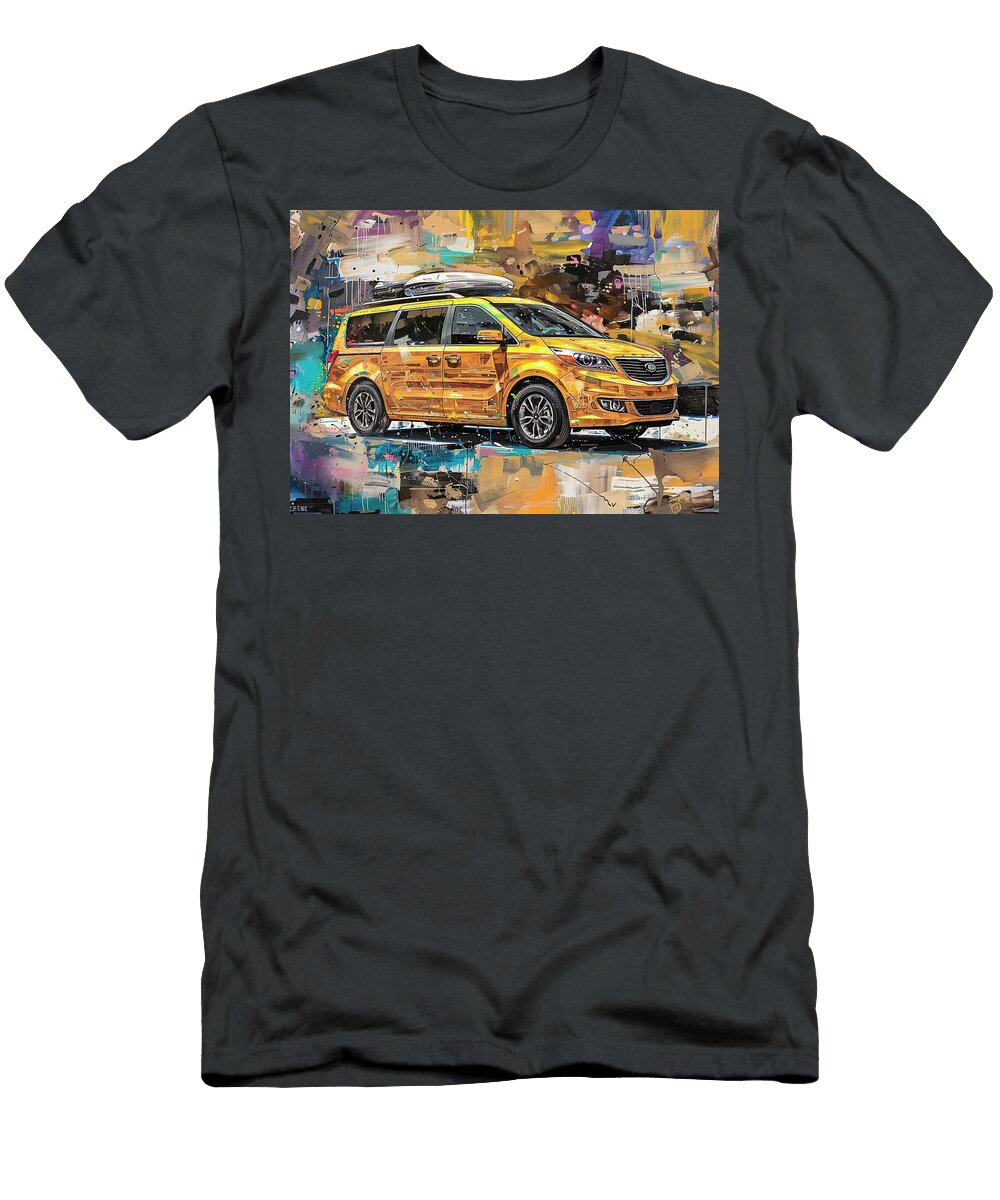 Abstract Gold Van Painting Modern Art Kari Goldfalse T-Shirt