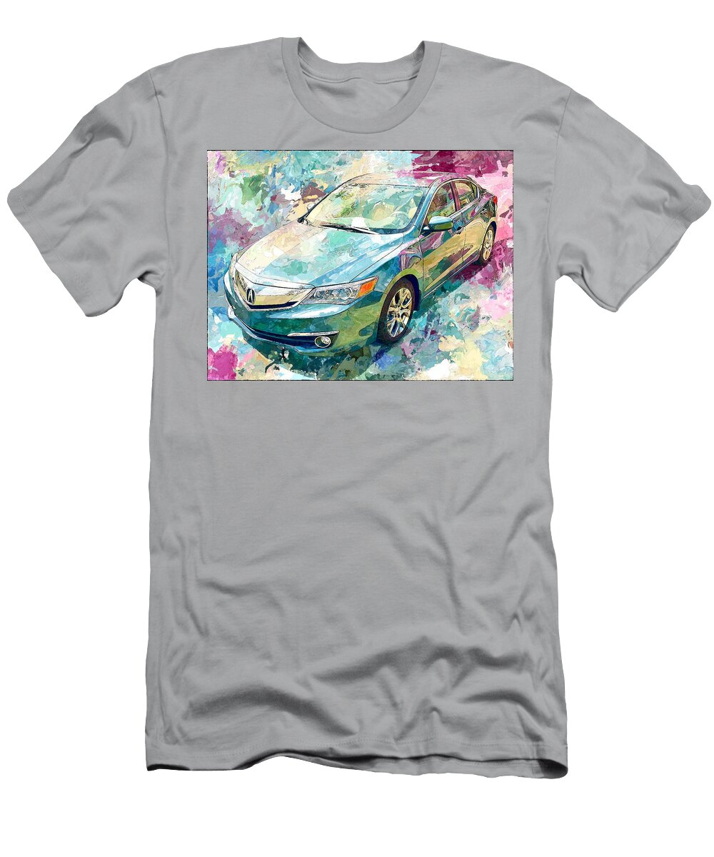Abstract Vehicle Acura Ilx 2013 Sedan Colorful Car Vibrant Abstract Car Painting Hollie Love T-Shirt