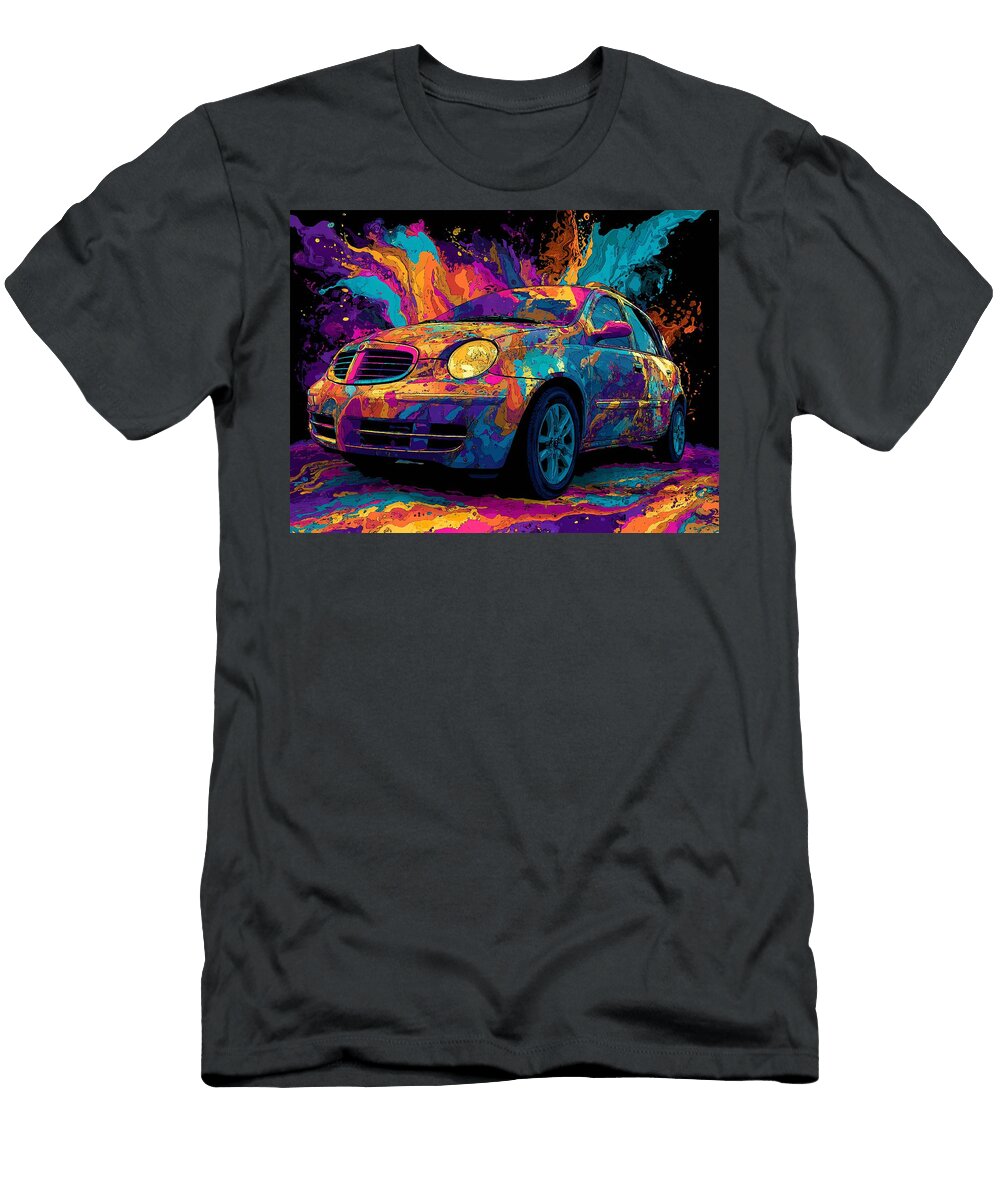 Abstract Vehicle Chrysler Pt Cruiser 2000 Hatchback Colorful Car Vibrant Abstract Car Art Hollie Love T-Shirt