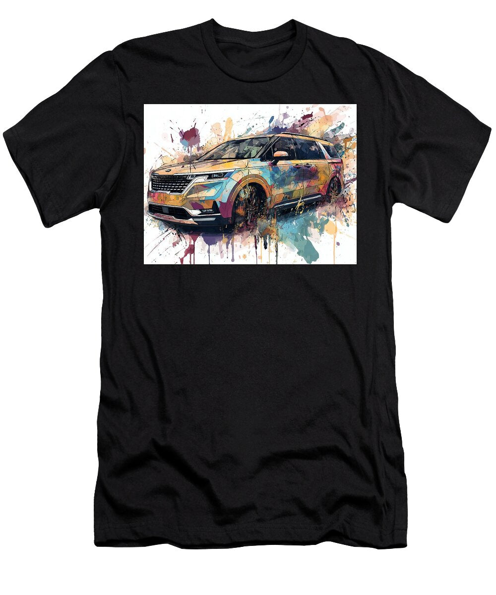 Abstract Vehicle Kia Carnival 2023 Minivan Colorful Car Vibrant Abstract Car Design Hollie Love T-Shirt