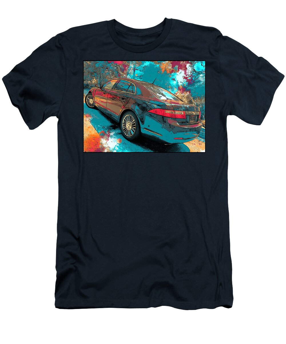 Abstract Vehicle Lincoln Mkz 2007 Sedan Car Artwork Vibrant Car Abstract Art Hollie Love T-Shirt