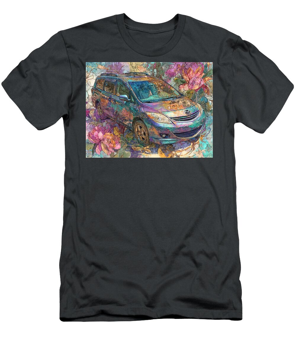 Abstract Vehicle Mazda5 2005 Minivan Floral Car Floral Abstract Car Hollie Love T-Shirt