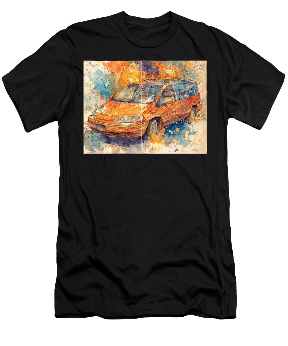 Abstract Vehicle Watercolor Car Chevrolet Lumina Apv Artistic Transportation Elmer Powers T-Shirt