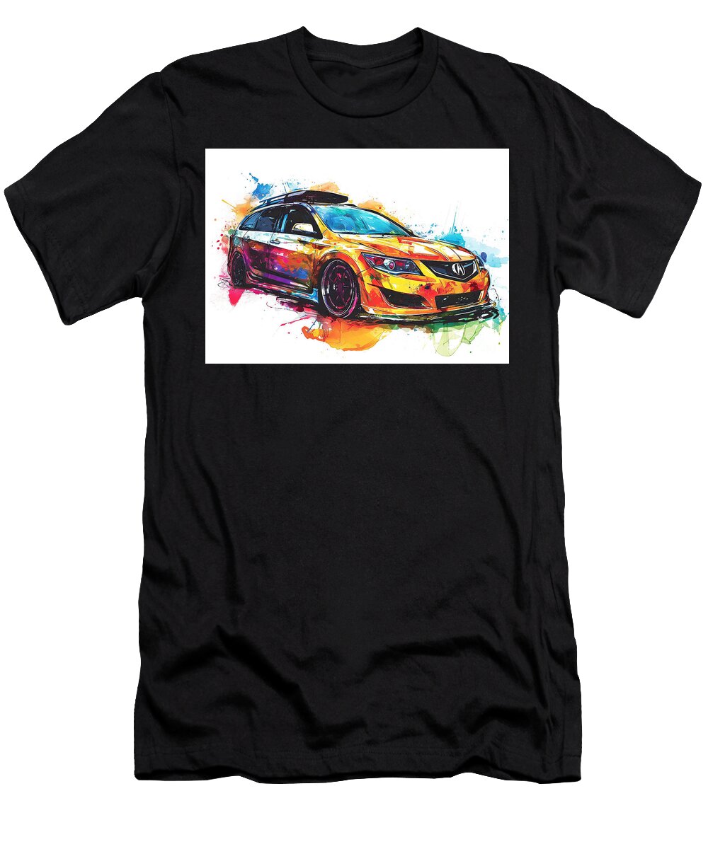 Acura Tsx Sport Wagon Auto Vibrant Colors Clark Leffler T-Shirt