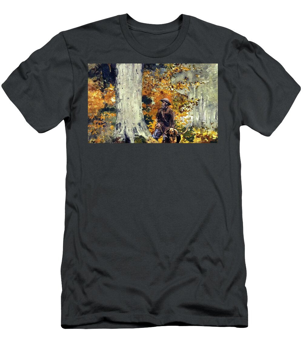Adirondack Woods Guide and Dog Winslow Homer Celestial Images T-Shirt