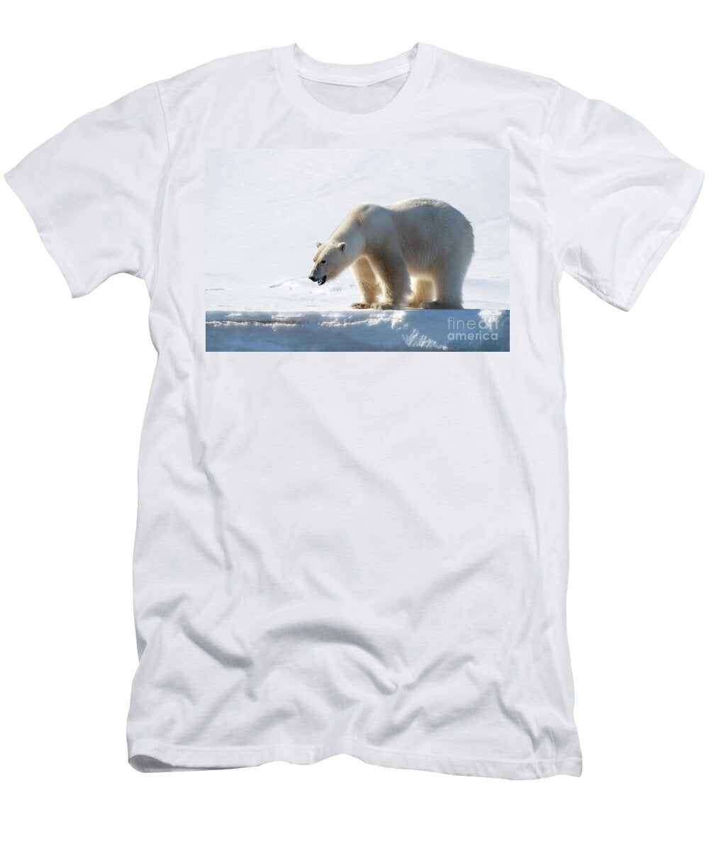 Adult Male Polar Bear in the Pristine Snow of Svalbard Jane Rix T-Shirt