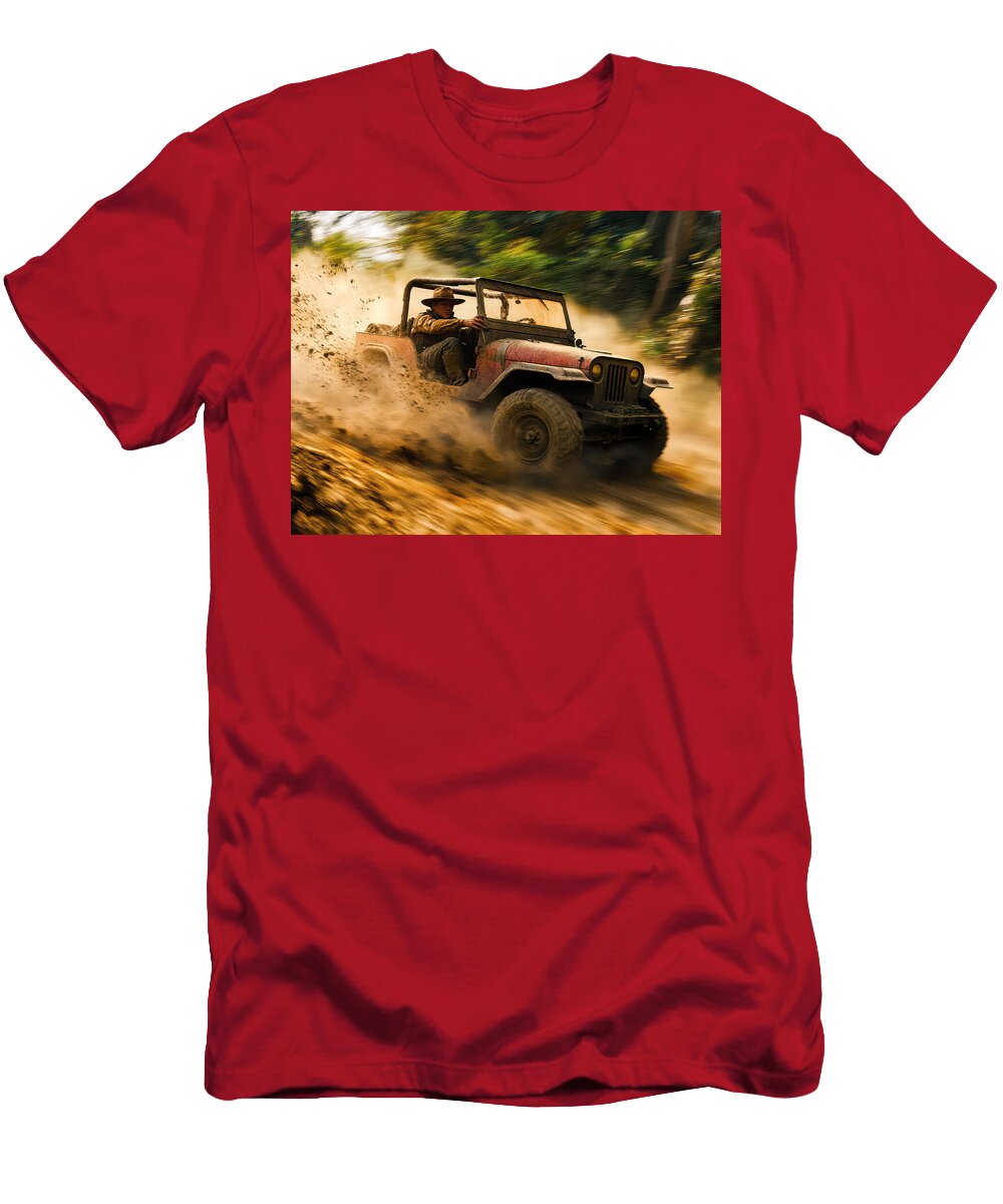 Adventurous Jeep Ride Through Dust Evie Carrier T-Shirt
