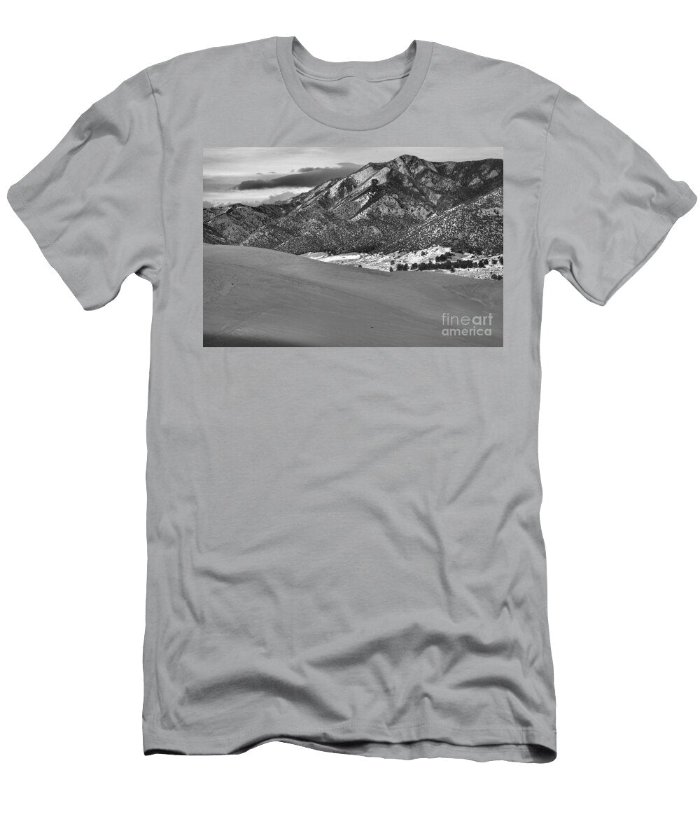 Afternoon At the Colorado Great Sane Dunes Black and White Adam Jewell T-Shirt