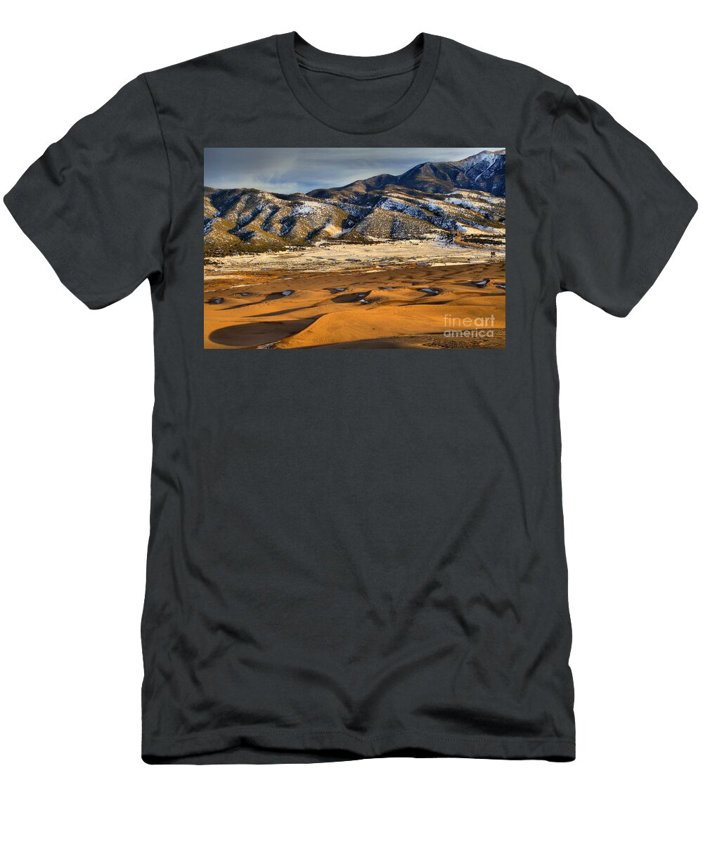 Afternoon Shadows Over the Dunes At Great Sand Dunes Adam Jewell T-Shirt