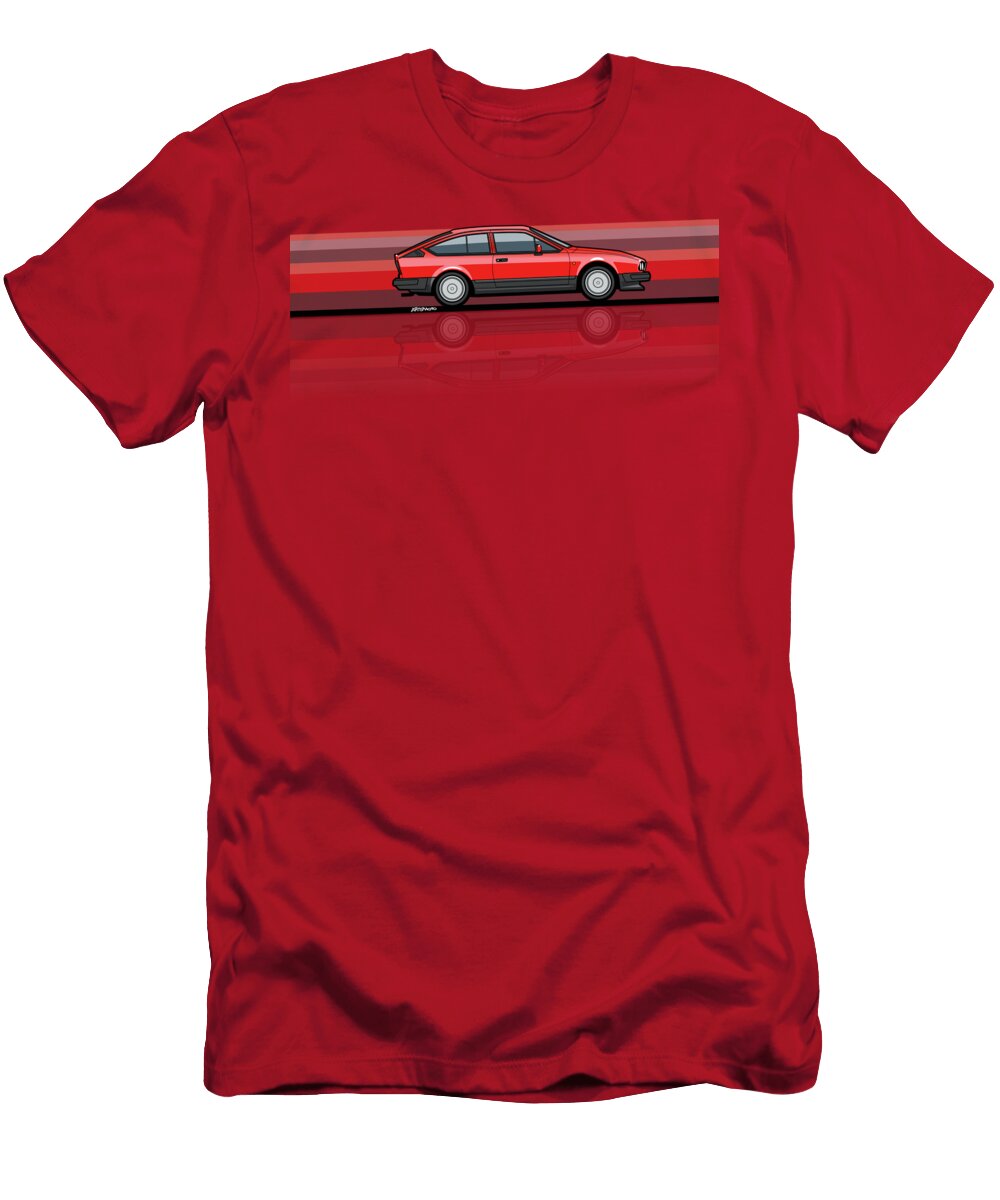 Alfa Romeo Gtv6 Red Stripes Monkey Crisis on Mars T-Shirt