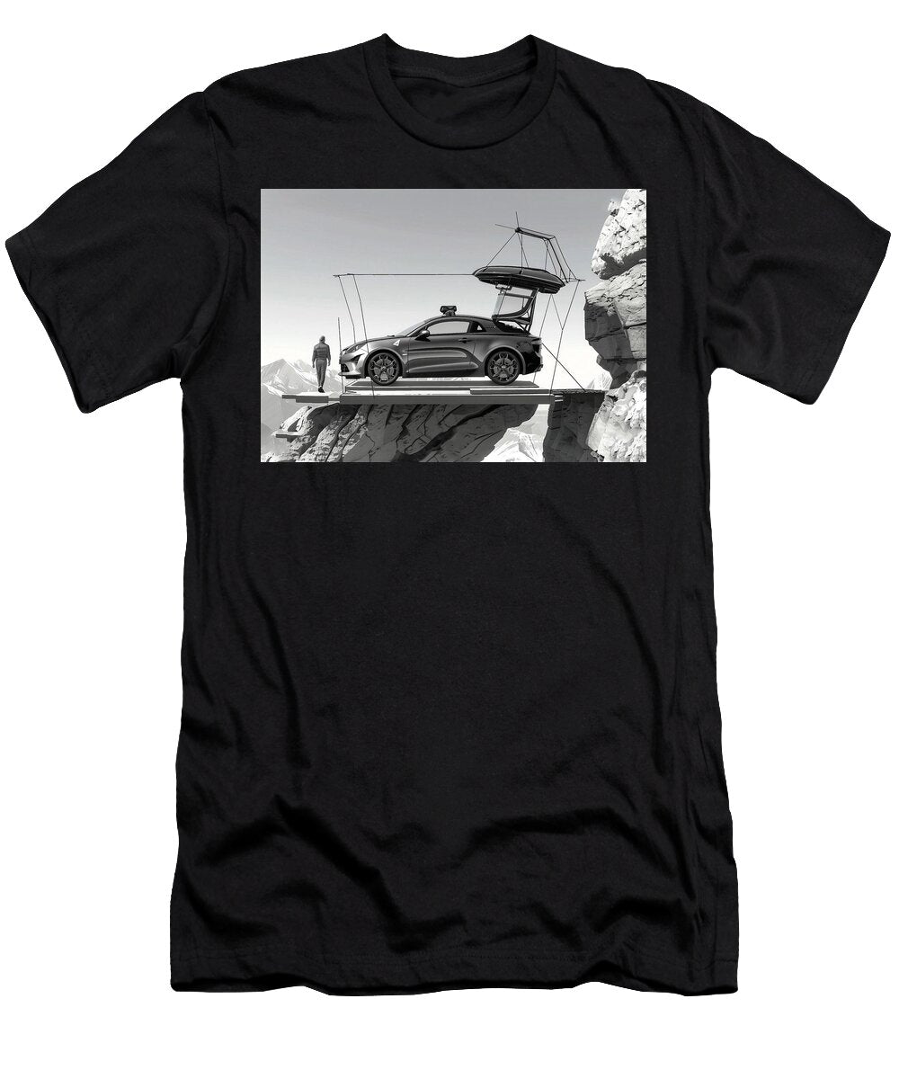 Alpine Alpine A110s Concept a Futuristic Design on a Mountain Road Cortez Schinner T-Shirt