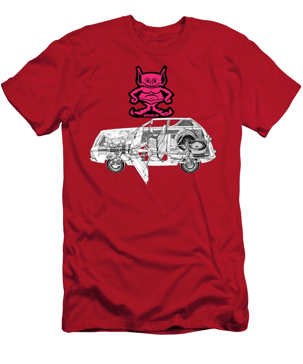 Amc Gremlin Cutaway Automotive Art Vladislav Shapovalenko T-Shirt