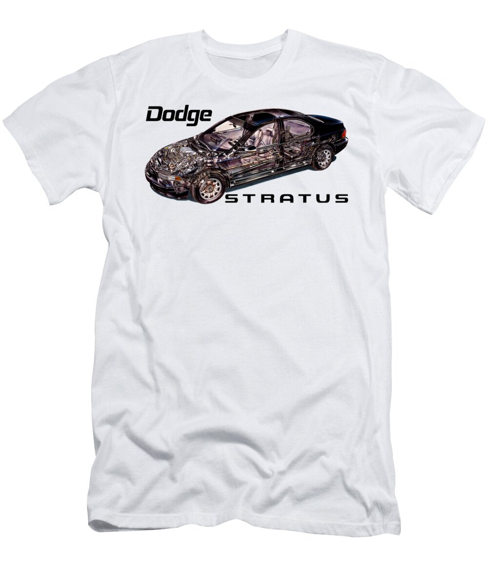 American 4 Door Sedan Dodge Stratus 25 L 6g73 V6 Engine Cutaway Art Vladyslav Shapovalenko T-Shirt
