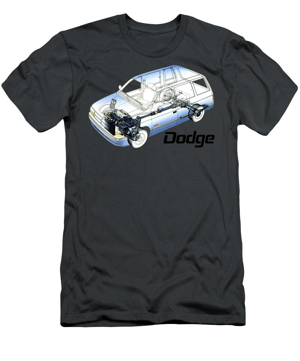 American Family Minivan Dodge Caravan Cutaway Art Powertraine Vladyslav Shapovalenko T-Shirt