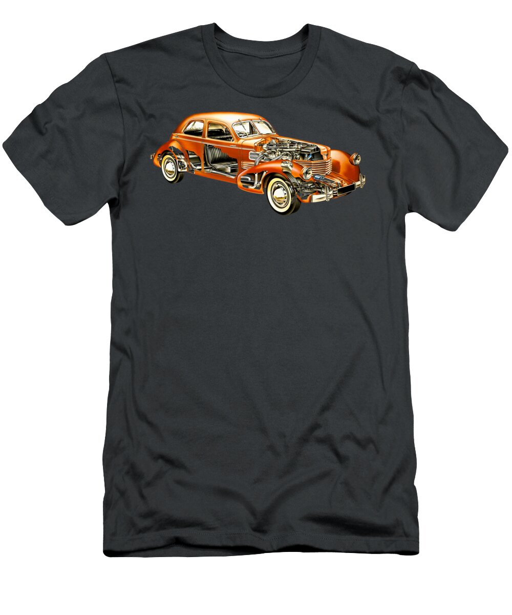 American Luxury 4 Door 1936 Car Cord 810 Westchester Sedan with V8 Engine Cutaway Car Vladyslav Shapovalenko T-Shirt