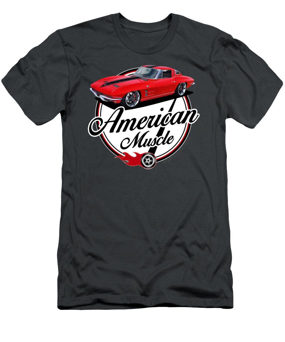 American Muscle in Red Paul Kuras T-Shirt