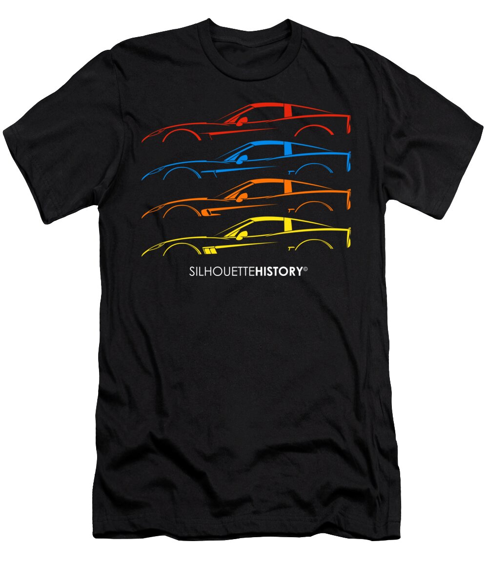 American Sports Car C6 Silhouettehistory Gabor Vida T-Shirt
