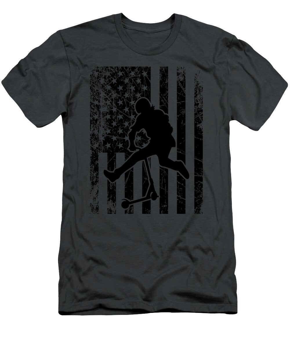 American Stunt Scooter Kick Trick Competition Mokasr Selin T-Shirt