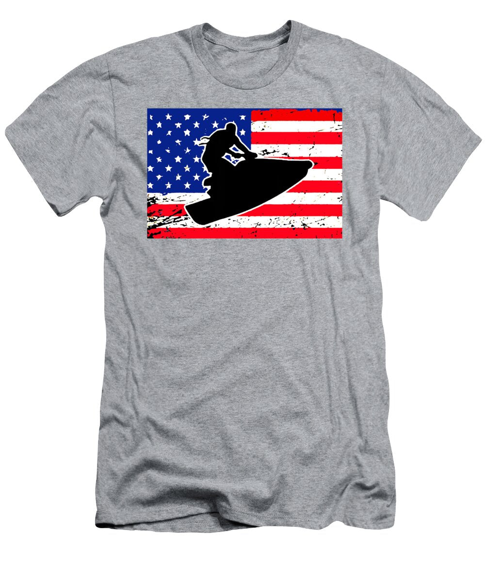 American USA Flag Jetski Su Tejo T-Shirt