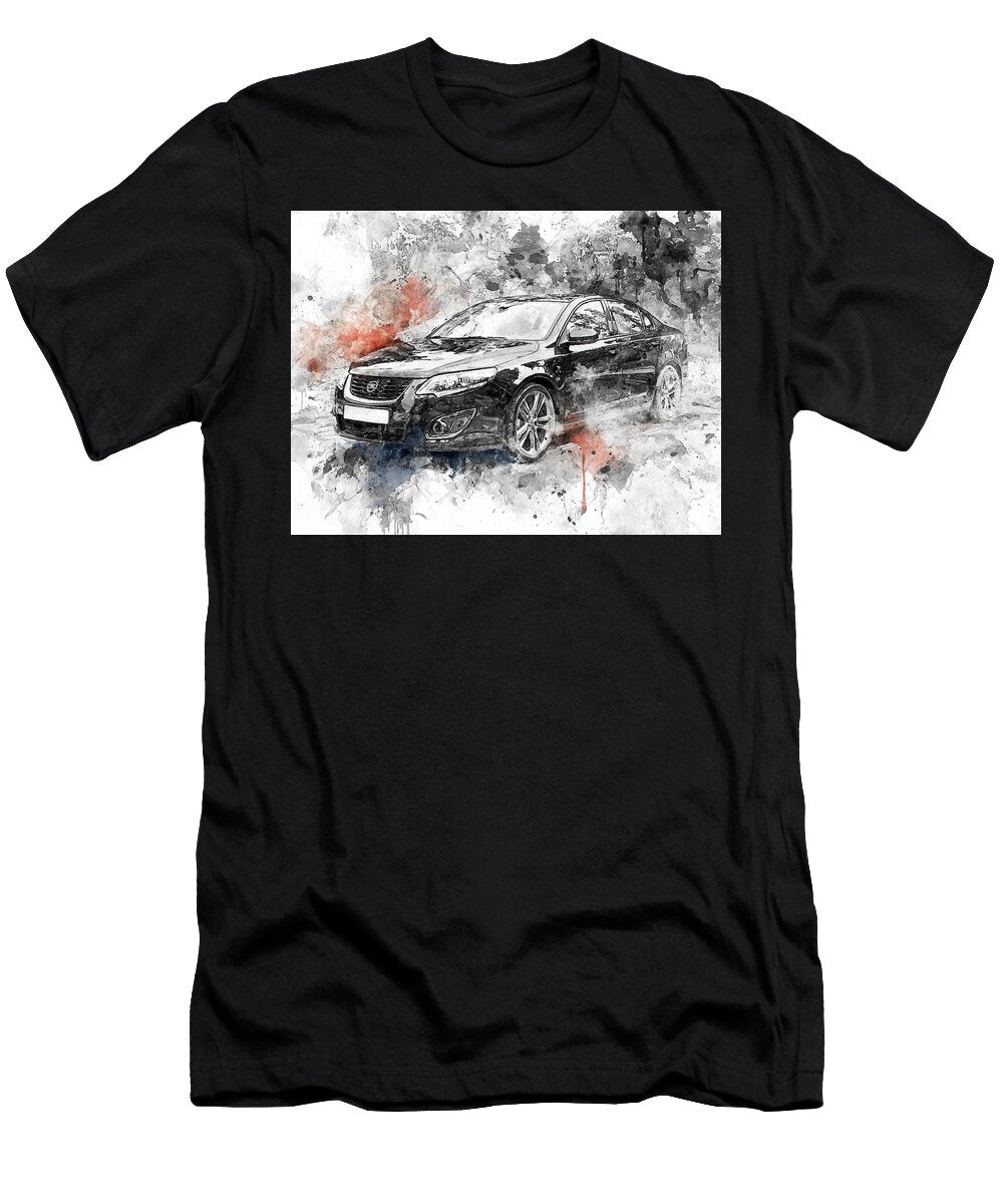 Artistic Black Sedan Saab 9 5 Sedan 2010 Sedan Stylish Car Artistic Design Artistic Car Design Hollie Love T-Shirt