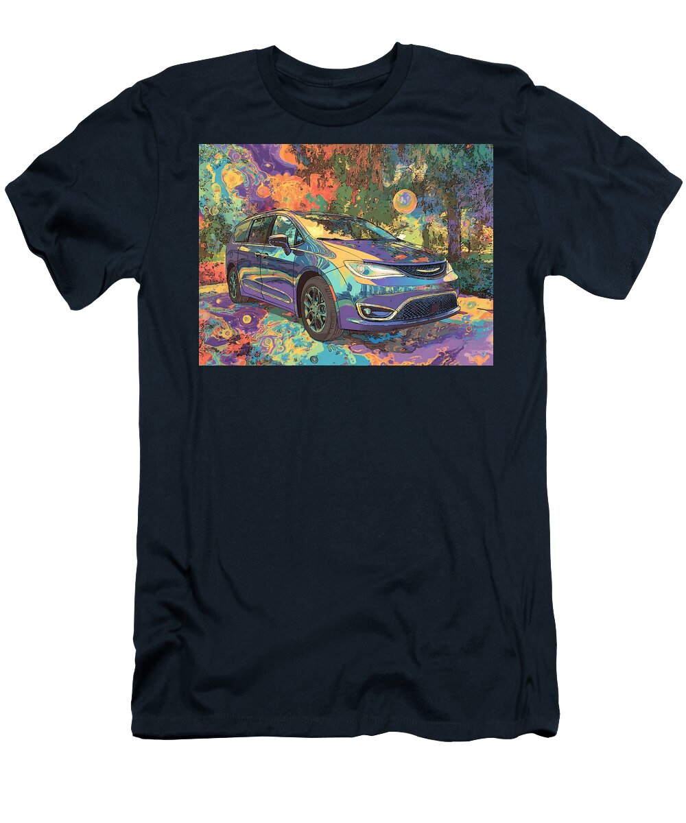 Artistic Vehicle Chrysler Pacifica Hybrid 2017 Minivan Colorful Car Vibrant Car in Artistic Style Hollie Love T-Shirt