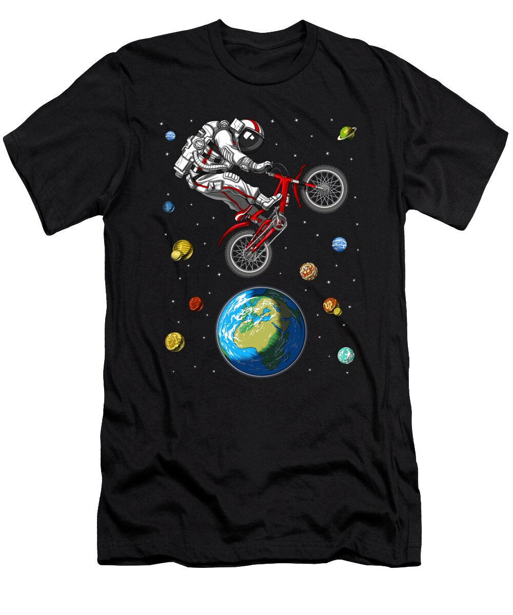 Astronaut Bicycle Jumping Nikolay Todorov T-Shirt