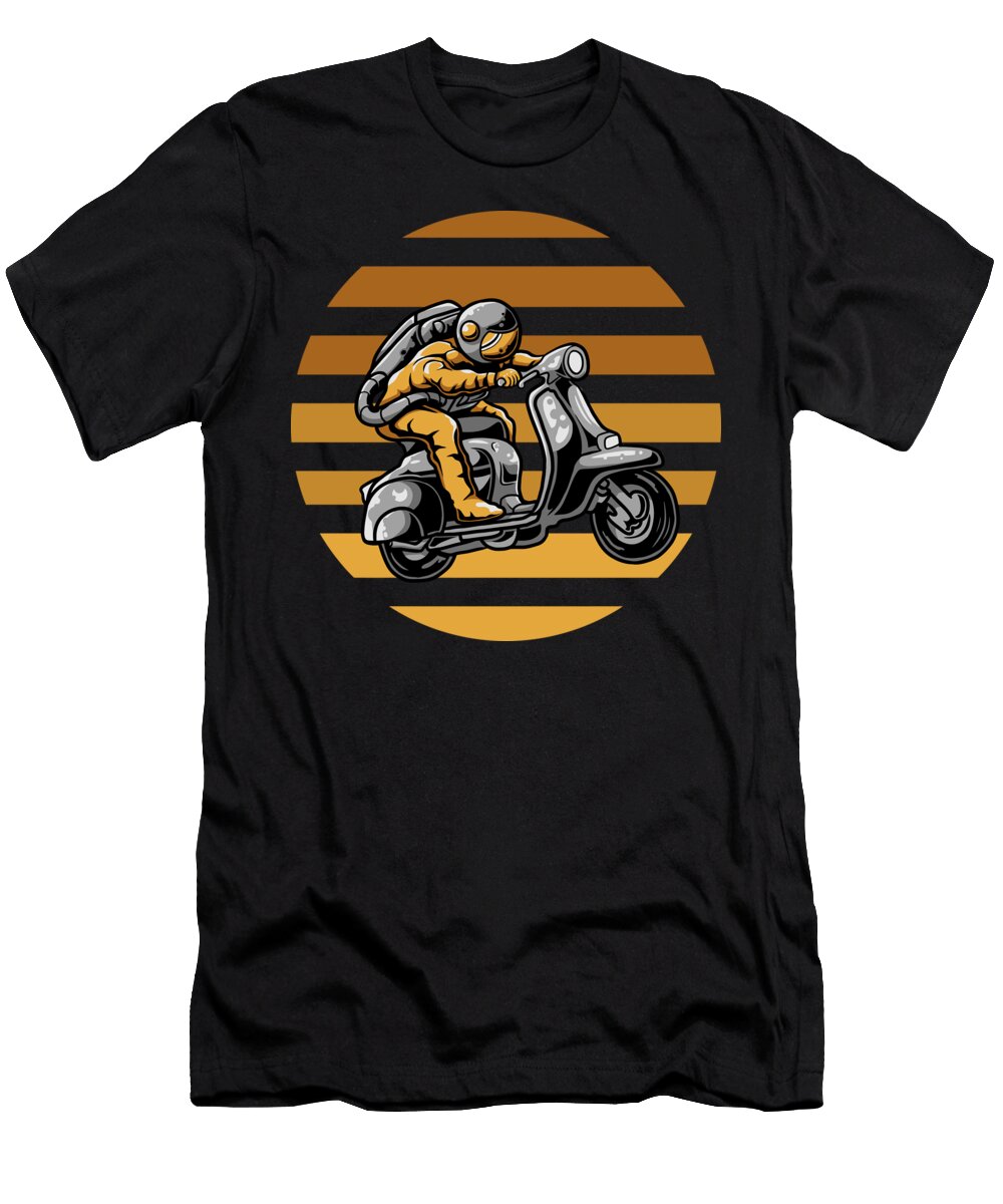 Astronaut Riding Scooter Sweet Birdie Studio T-Shirt